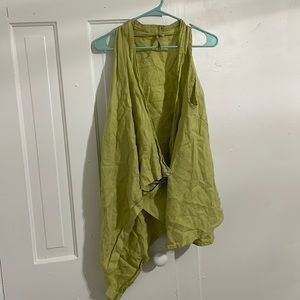 Comfy USA Lime Green Draped Sleeveless Vest